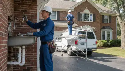 Plumber repairing pipe in Grand Rapids, MI for plumbing repair service