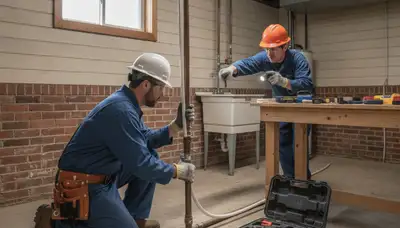 Plumber repairing a pipe in Grand Rapids, MI for plumbing repair service