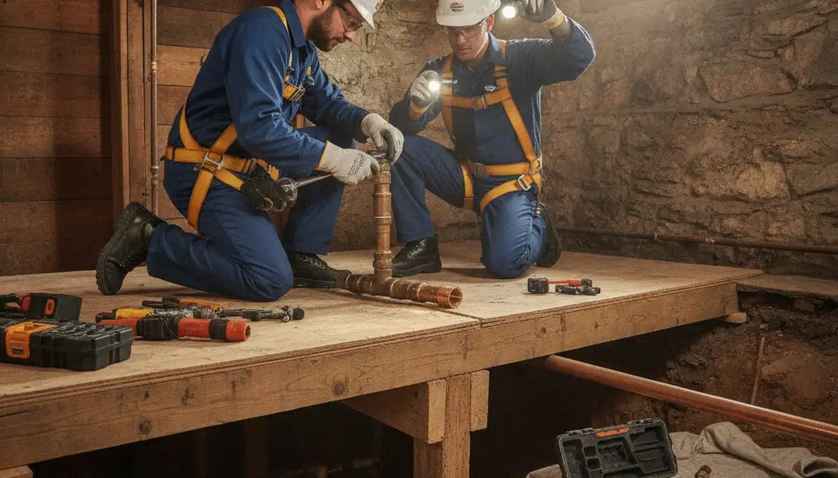 Plumber repairing a pipe in Grand Rapids, MI for reliable plumbing repair service