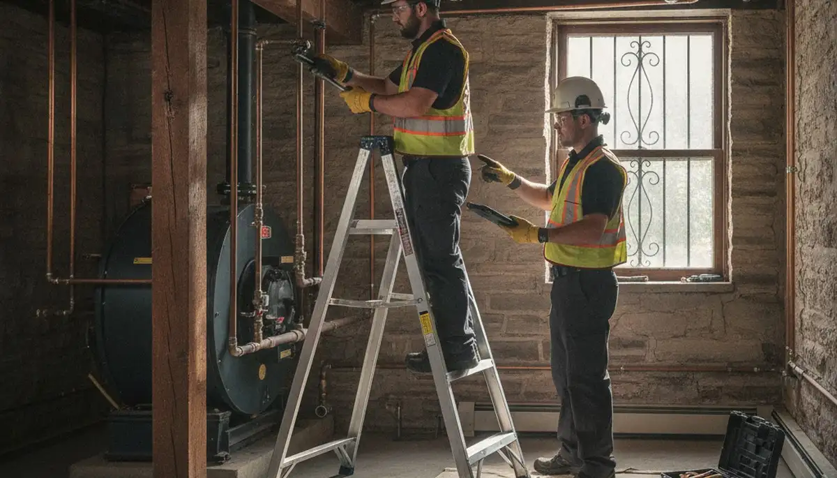 Plumber repairing pipe in Grand Rapids, MI for residential plumbing service