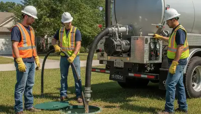 Septic pumping service truck for Grand Rapids, MI homes by On Call Plumbers
