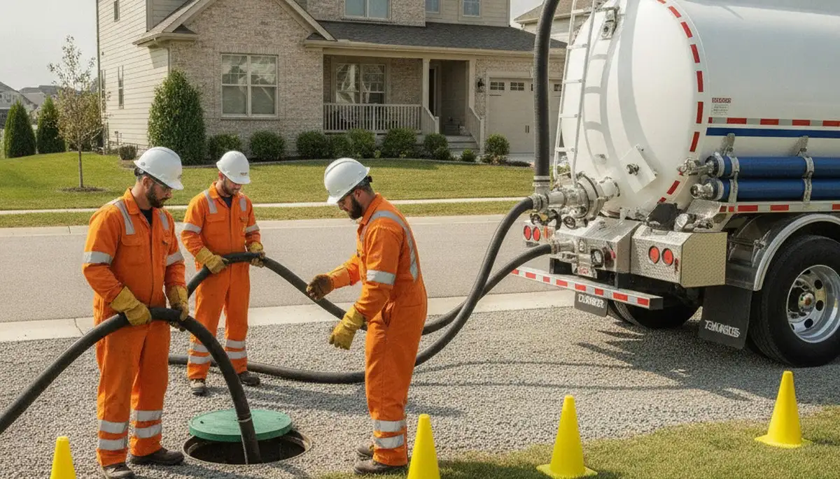 Septic pumping service truck for Grand Rapids, MI homes by On Call Plumbers