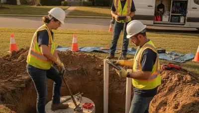 Septic repair service truck in Grand Rapids, MI for home plumbing inspections