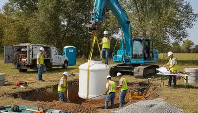 Septic tank installation in Grand Rapids, MI by On Call Plumbers for residential plumbing service