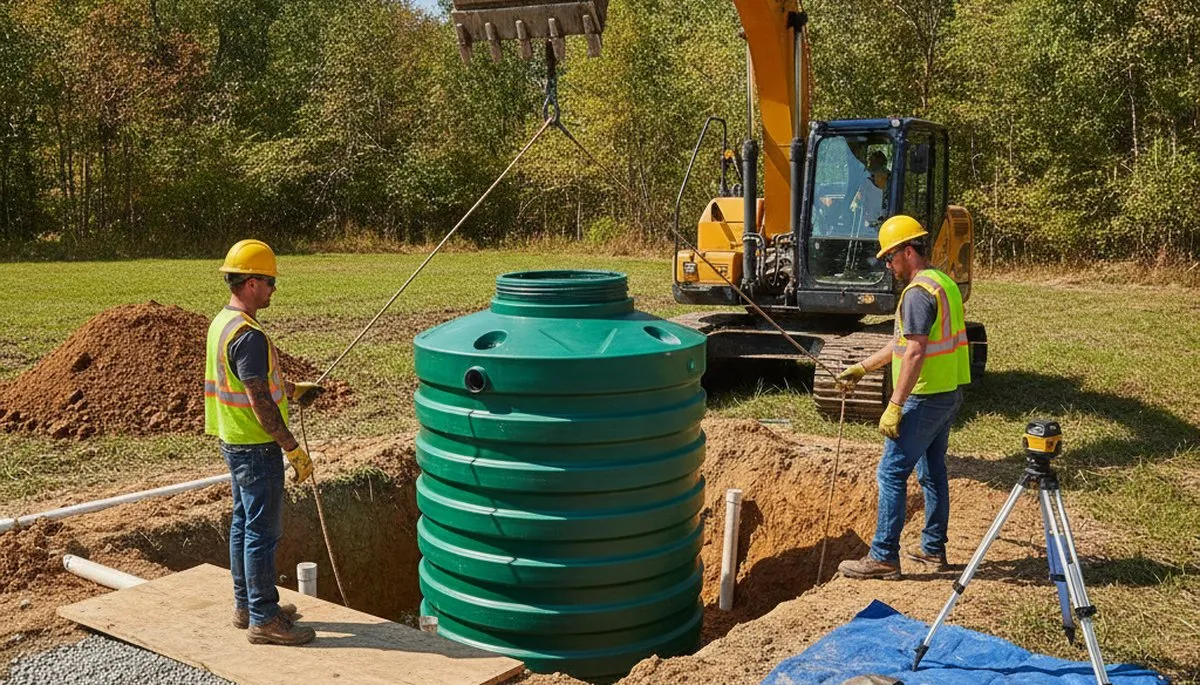 Septic tank installation in Grand Rapids, MI by On Call Plumbers for residential plumbing service