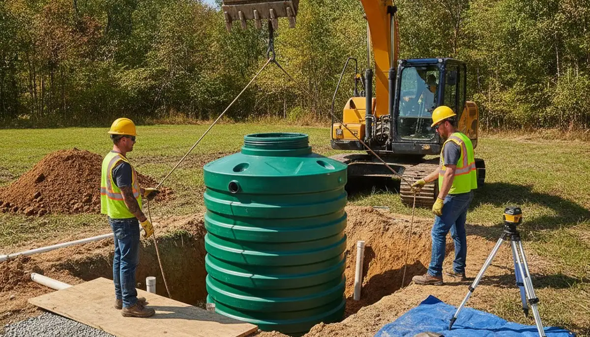 Septic tank installation in Grand Rapids, MI by On Call Plumbers for residential plumbing service